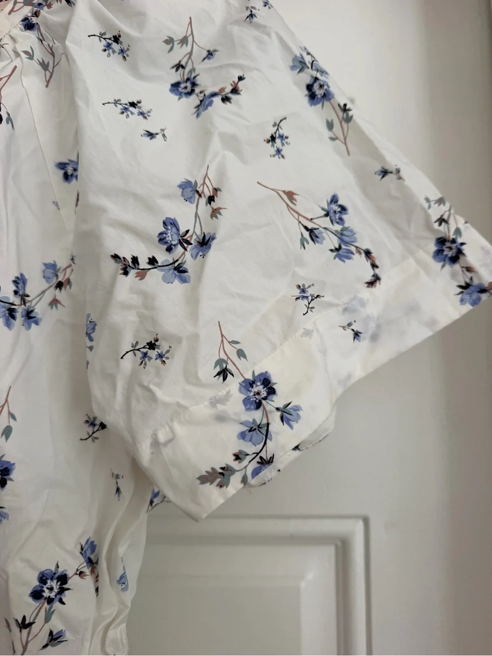 Rebecca Taylor White Dress with Blue Floral Print - Picture 3 of 7